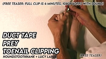 Duct tape prey toenail clipping