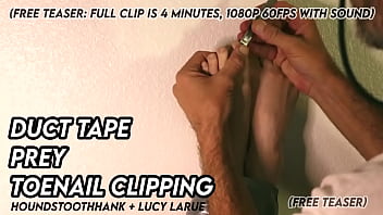 Duct tape prey toenail clipping