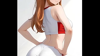 La pelirroja asuka langley de evangelion siendo un poco pervertida