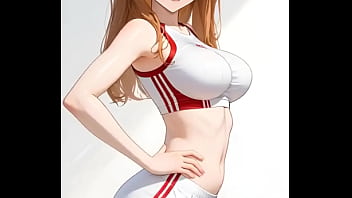 La pelirroja asuka langley de evangelion siendo un poco pervertida