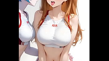 La pelirroja asuka langley de evangelion siendo un poco pervertida
