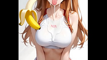 La pelirroja asuka langley de evangelion siendo un poco pervertida