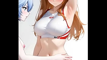 La pelirroja asuka langley de evangelion siendo un poco pervertida