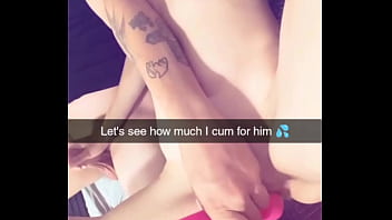 Wife smokes and cheats while home alone and cucks her husband on snapchat cumslut can't stop cumming