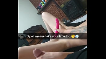 Wife smokes and cheats while home alone and cucks her husband on snapchat cumslut can't stop cumming