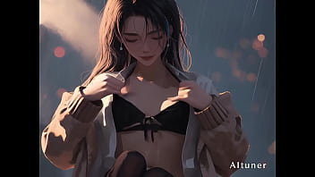 Facing the window small waist in his hands—she sits the light and finishes where it turns golden