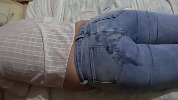 After fucking i pull up my jeans to receive big cumshots in my ass