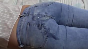 After fucking i pull up my jeans to receive big cumshots in my ass