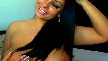 Brunette reveals her big tits and pussy