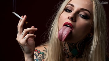 Smoking fetish ai movie red lipstick