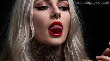 Smoking fetish ai movie red lipstick