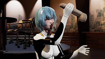 Rei ayanami blowjob and facial