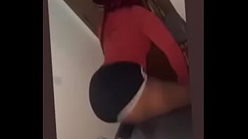 Twerking big black gorgeous ass in tight shorts