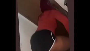 Twerking big black gorgeous ass in tight shorts