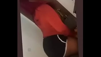 Twerking big black gorgeous ass in tight shorts