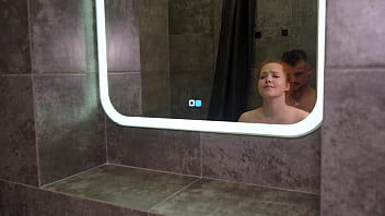 Redhead’s lithe body joins shower for relentless pussy pounding with my cock