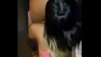 Pussy licking lesbian and pussy fucking threesome