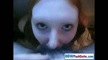 Redhead slut suck dick in public place