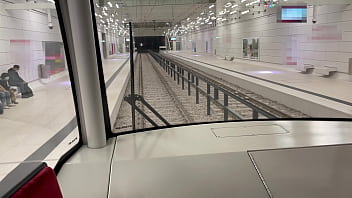 Public tram bukkake with strangers