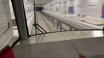 Public tram bukkake with strangers