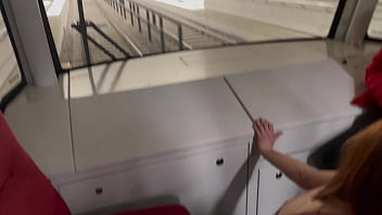 Public tram bukkake with strangers