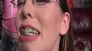 Brunette sucks black cock