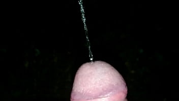 Pissing in the woods by night