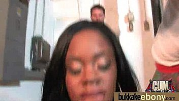 Gorgeous ebony lady sucks white dicks and gangbang fucking 22