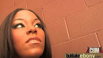 Ebony babe sucks too many white cocks 7