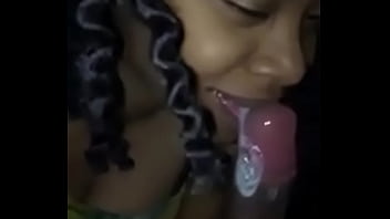 Ebony sloppy spitty messy head