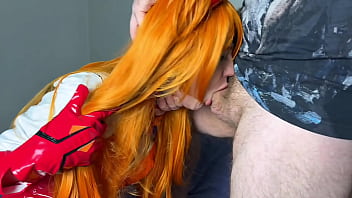 Spanking fuck pussy and mouth for cosplay girl evangelion