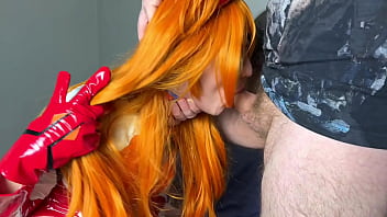 Spanking fuck pussy and mouth for cosplay girl evangelion