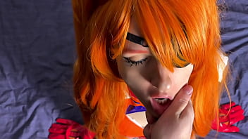 Spanking fuck pussy and mouth for cosplay girl evangelion