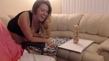 Chubby blonde shows her nice tits and puts a dildo inside her