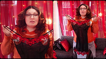 Try on see through transparent dress and shiny pantyhose arya grander