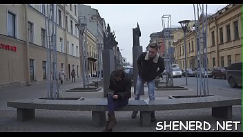 Shoving teenie in glasses