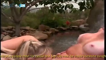 Two horny babes dildoing their pussy on riverside