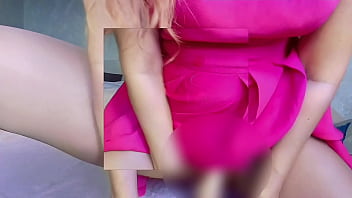 Hairy heated & hot dildo playing and riding through tan nylons