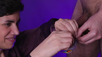 I cum into a spoon she sprinkles some candies in it and gulps it up