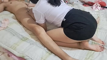 She gives me a blowjob it's nice