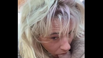 Streetwalker takes a load in her mouth after deepthroating a paying customer bareback