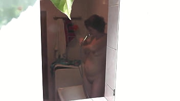 Naked in public outside neighbour guy is watching how my sexy wife take shower outdoor milf mature in bathroom public nudity handjob outdoors natural tits pussy wet pussy ass big ass solo