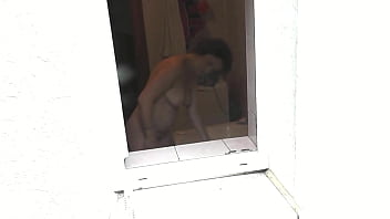 Naked in public outside neighbour guy is watching how my sexy wife take shower outdoor milf mature in bathroom public nudity handjob outdoors natural tits pussy wet pussy ass big ass solo