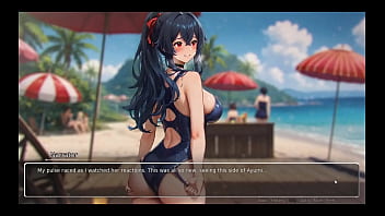 Bluring The Walls Romance Hentai Game Ep7 Exhib Couple At The Beach thumbnail