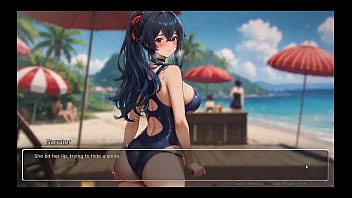 Bluring The Walls Romance Hentai Game Ep7 Exhib Couple At The Beach thumbnail