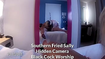 Southern fried sally black cock oral worship hidden camera scene with the sexy dynamic bbw sallyomalley39