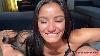 Petite middle eastern girl sucks this dick