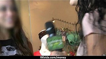 Sexy teen nails her butt on hard dick for cash 4