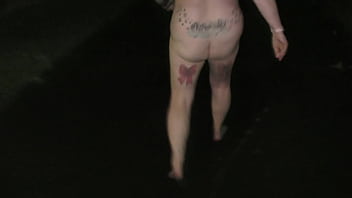 Nz milf argues but told to take out the trash to the street fully naked plus pissing on the way back