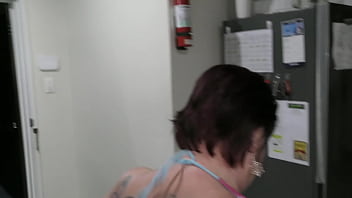 Nz milf argues but told to take out the trash to the street fully naked plus pissing on the way back